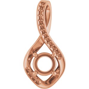14K Rose Gold 5.8 mm Round Pendant Mounting – image 2