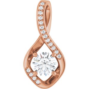 14K Rose Gold 5.8 mm Round Pendant Mounting