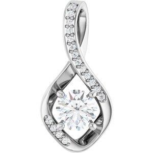 10K White Gold 5.8 mm Round Pendant Mounting