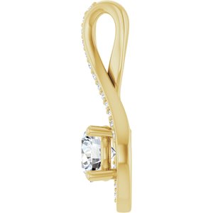 14K Yellow Gold 5.8 mm Round Pendant Mounting – image 5
