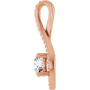 18K Rose Gold 5.8 mm Round Pendant Mounting – image 5