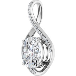 Sterling Silver 12x10 mm Oval Pendant Mounting – image 3