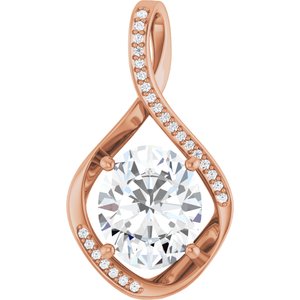 18K Rose Gold 12x10 mm Oval Pendant Mounting