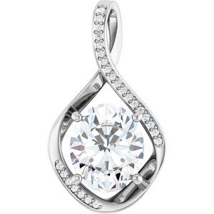 Sterling Silver 12x10 mm Oval Pendant Mounting
