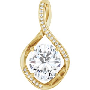 10K Yellow Gold 12x10 mm Oval Pendant Mounting