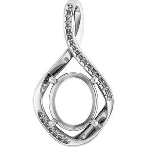 Sterling Silver 12x10 mm Oval Pendant Mounting – image 2