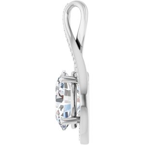 14K X1 White Gold 12x10 mm Oval Pendant Mounting – image 5