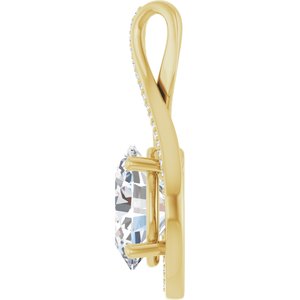 14K Yellow Gold 12x10 mm Oval Pendant Mounting – image 5