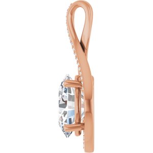 18K Rose Gold 12x10 mm Oval Pendant Mounting – image 5