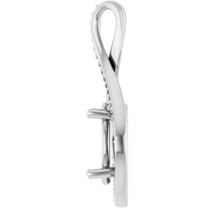 14K X1 White Gold 12x10 mm Oval Pendant Mounting – image 6