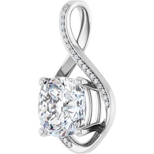 Continuum Sterling Silver 11x11 mm Cushion Pendant Mounting – image 3