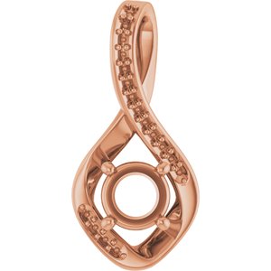 10K Rose Gold 5.5 mm Round Pendant Mounting – image 2