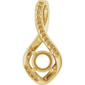 14K Yellow Gold 5.5 mm Round Pendant Mounting – image 2