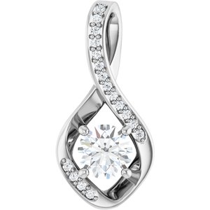 14K X1 White Gold 5.5 mm Round Pendant Mounting