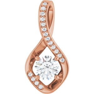 10K Rose Gold 5.5 mm Round Pendant Mounting