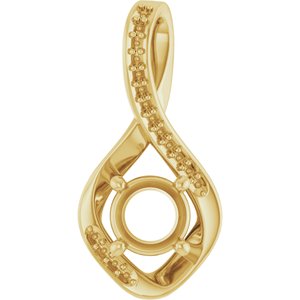 18K Yellow Gold 6 mm Round Pendant Mounting – image 2