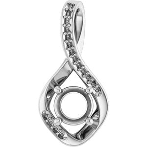 14K X1 White Gold 6 mm Round Pendant Mounting – image 2