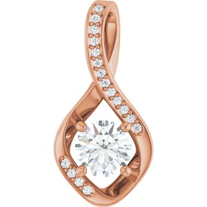 10K Rose Gold 6 mm Round Pendant Mounting