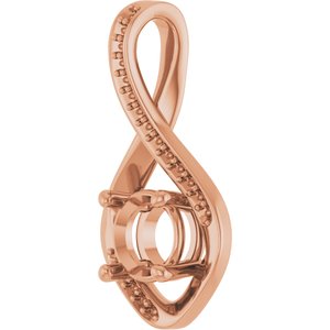 10K Rose Gold 6.5 mm Round Pendant Mounting – image 4