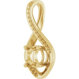 14K Yellow Gold 6.5 mm Round Pendant Mounting – image 4