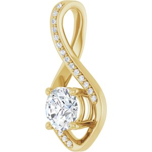 14K Yellow Gold 6.5 mm Round Pendant Mounting – image 3