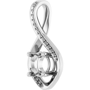 18K White Gold 6.5 mm Round Pendant Mounting – image 4