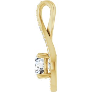 18K Yellow Gold 6.5 mm Round Pendant Mounting – image 5