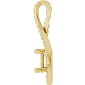 14K Yellow Gold 6.5 mm Round .07 CTW Lab-Grown Diamond Semi-Set Pendant – image 6