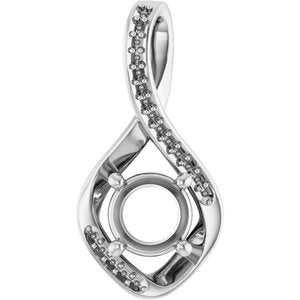 Sterling Silver 6.5 mm Round Pendant Mounting – image 2