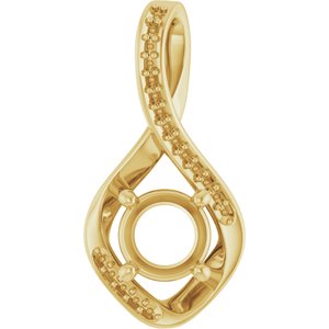 14K Yellow Gold 6.5 mm Round Pendant Mounting – image 2