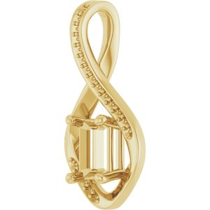 18K Yellow Gold 7x5 mm Emerald Pendant Mounting – image 4
