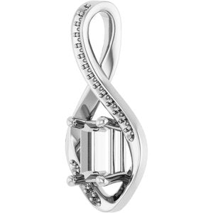 Platinum 7x5 mm Emerald Pendant Mounting – image 4