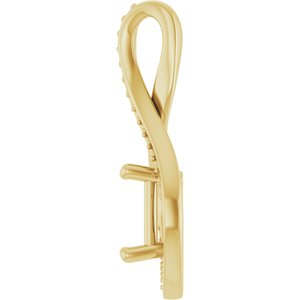10K Yellow Gold 7x5 mm Emerald Pendant Mounting – image 6