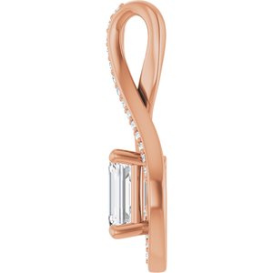 18K Rose Gold 7x5 mm Emerald Pendant Mounting – image 5