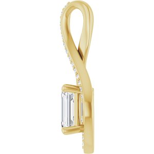 14K Yellow Gold 7x5 mm Emerald Pendant Mounting – image 5