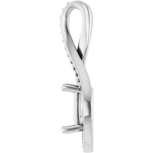 Platinum 7x5 mm Emerald Pendant Mounting – image 6