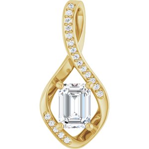 18K Yellow Gold 7x5 mm Emerald Pendant Mounting