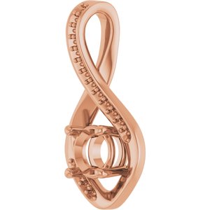10K Rose Gold 5.5 mm Round Pendant Mounting – image 4