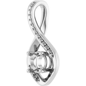 14K X1 White Gold 5.5 mm Round Pendant Mounting – image 4