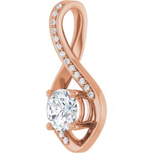 14K Rose Gold 6 mm Round Pendant Mounting – image 3