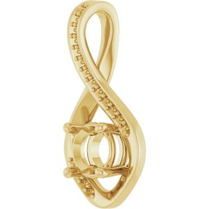 18K Yellow Gold 6 mm Round Pendant Mounting – image 4