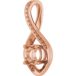 18K Rose Gold 6 mm Round Pendant Mounting – image 4