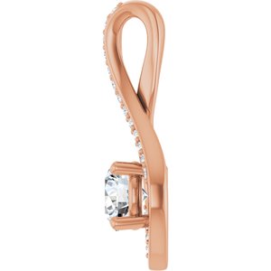 14K Rose Gold 5.5 mm Round Pendant Mounting – image 5