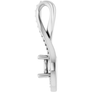 14K X1 White Gold 5.5 mm Round Pendant Mounting – image 6