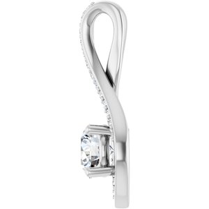 14K X1 White Gold 5.5 mm Round Pendant Mounting – image 5
