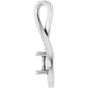 Platinum 6 mm Round .07 CTW Natural Diamond Semi-Set Pendant – image 6