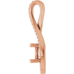14K Rose Gold 6 mm Round .07 CTW Lab-Grown Diamond Semi-Set Pendant – image 6