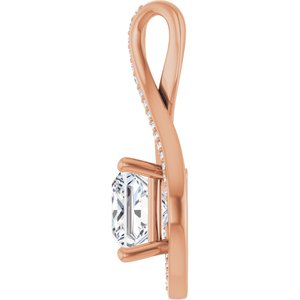 10K Rose Gold 7.5x7.5 mm Square Pendant Mounting – image 5
