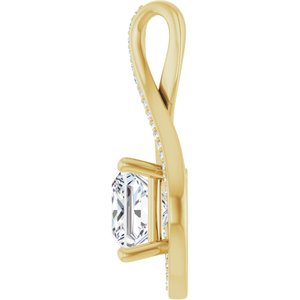 14K Yellow Gold 7.5x7.5 mm Square Pendant Mounting – image 5