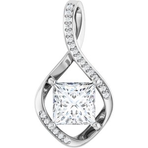 Continuum Sterling Silver 7.5x7.5 mm Square Pendant Mounting